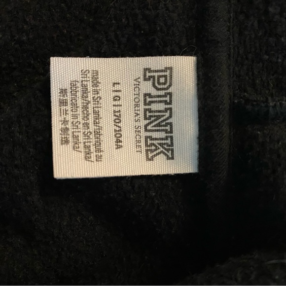 PINK Victoria’s Secret sweatshirt black full zip SZ L NWOT - Picture 5 of 11